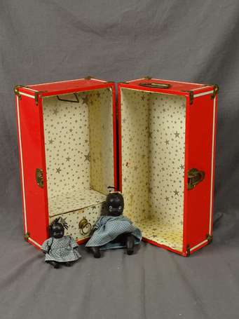ZA-Couple de poupées noires  15 cm (une jambe 
