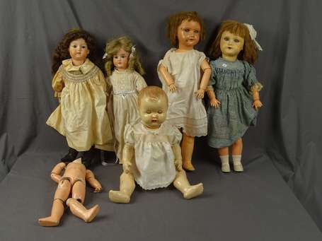 ZA-Lot de 6 poupées grands modèles dans l'état 