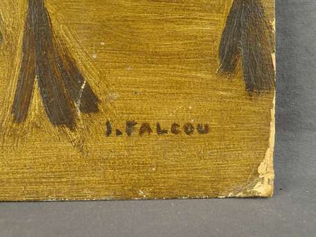 FALCOU Jacques (1912-1975) - Paysage aux foins. 