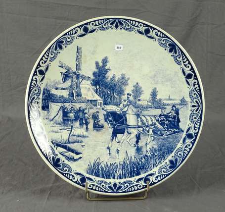 Delft Chemkefa - Plat en faïence camaïeu bleu, 