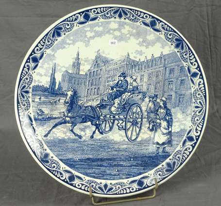 Delft Chemkefa - Plat en faïence camaïeu bleu, 