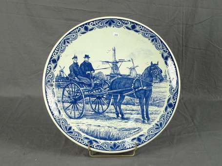 Delft Chemkefa - Plat en faïence camaïeu bleu, 