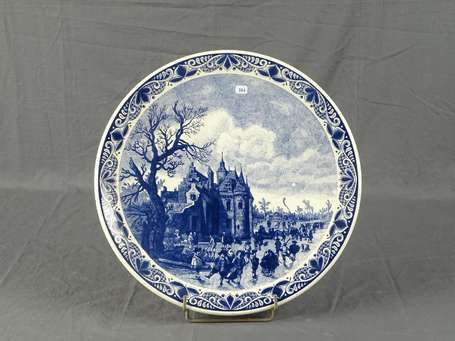 Delft Chemkefa - Plat en faïence camaïeu bleu, 