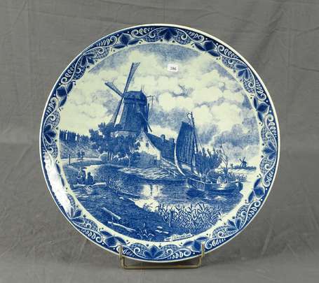 Delft Chemkefa - Plat en faïence camaïeu bleu, 