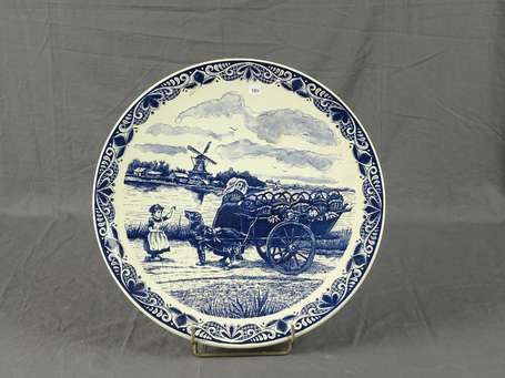 Delft Chemkefa - Plat en faïence camaïeu bleu, 