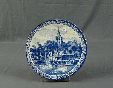 Delft Chemkefa - Plat en faïence camaïeu bleu, 