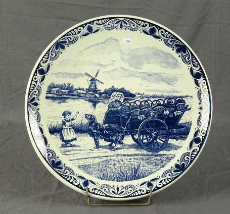 Delft Chemkefa - Plat en faïence camaïeu bleu, 