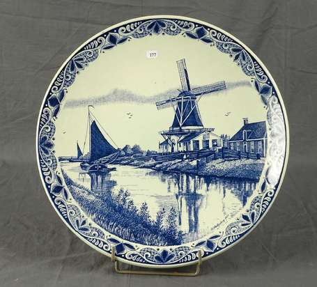 Delft Chemkefa - Plat en faïence camaïeu bleu, 