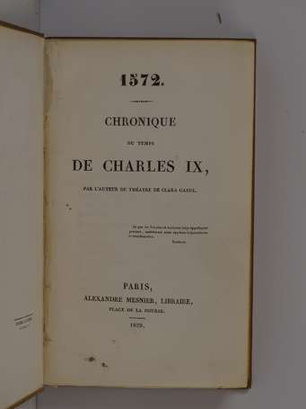 [MÉRIMÉE (Prosper)] - 1572. Chronique du temps de 