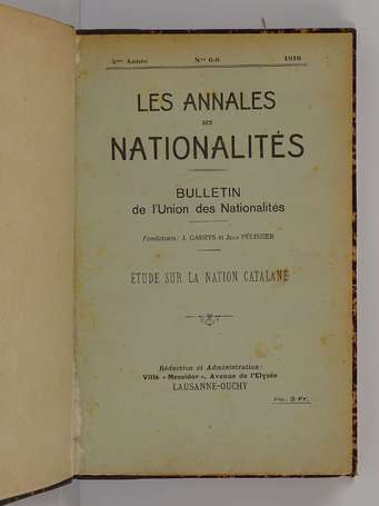 [CATALOGNE] -  Étude sur la nation catalane. N° 