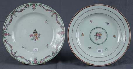 COMPAGNIE DES INDES - Deux assiettes en porcelaine