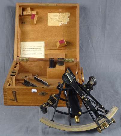 Sextant Lorieux Lepetit N° 5818 en laiton. Dans 