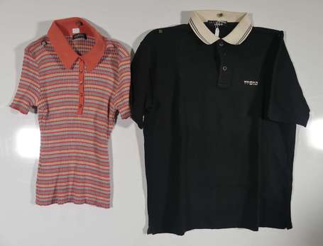 CACHAREL - Lot de deux polos vintage, l'un d'homme