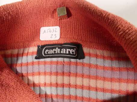 CACHAREL - Lot de deux polos vintage, l'un d'homme