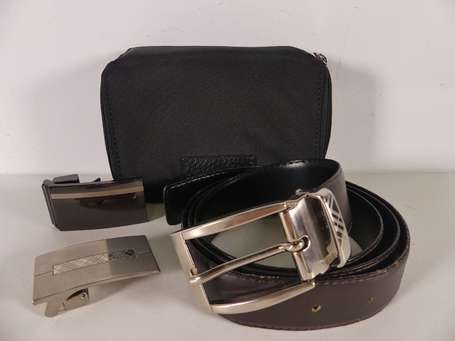 BURBERRY - Ceinture homme en cuir réversible brun 