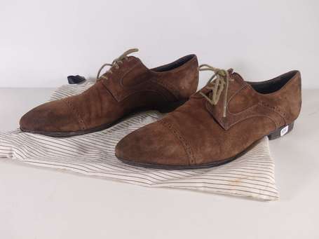 PAUL SMITH - Derbies pour homme en nubuck brun. 