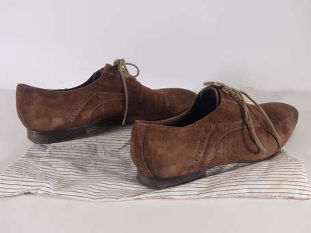 PAUL SMITH - Derbies pour homme en nubuck brun. 