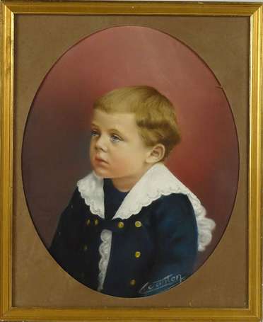 JANTON L XIX-XXe - Portrait de jeune garçon. 