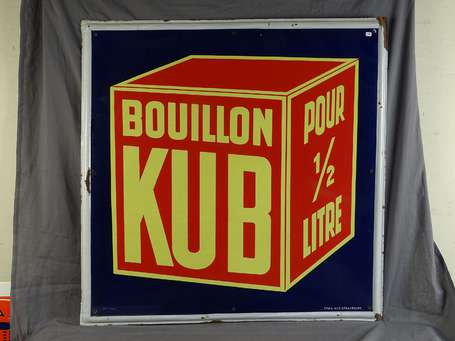 BOUILLON KUB : Plaque émaillée, Beau modèle « à 