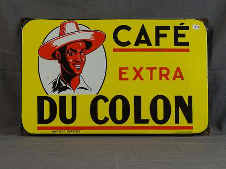 CAFÉ EXTRA DU COLON : Plaque émaillée plate à 