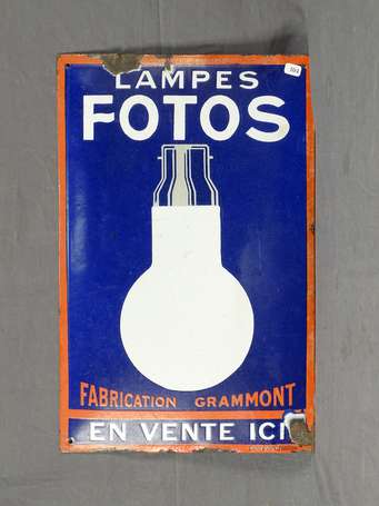 LAMPE FOTOS : Plaque émaillée illustrée d'une 