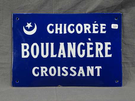 CHICOREE BOULANGERE CROISSANT : Plaque émaillée 