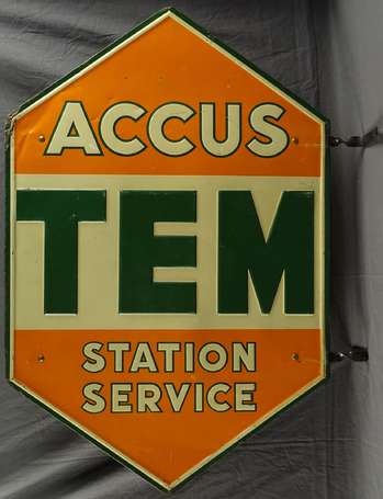 ACCUS TEM Station Service : Enseigne hexagonale 