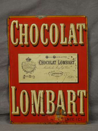CHOCOLAT LOMBART  : Tôle lithographiée embossée. 