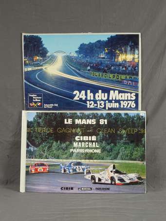 24 HEURES DU MANS 1976 & 1981 : 2 Affiches. 38 x 