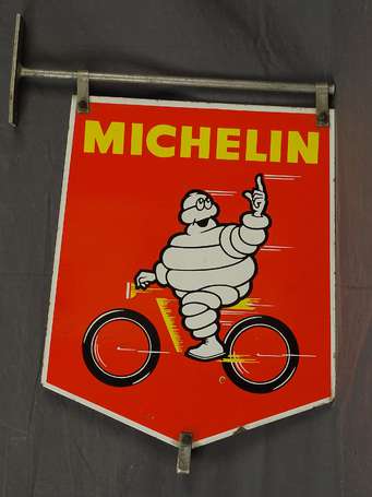 MICHELIN : Plaque émaillée illustrée du Bibendum 