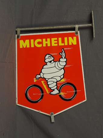 MICHELIN : Plaque émaillée illustrée du Bibendum 