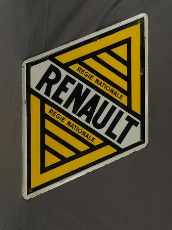 RENAULT RÉGIE : Plaque émaillée double-face de 