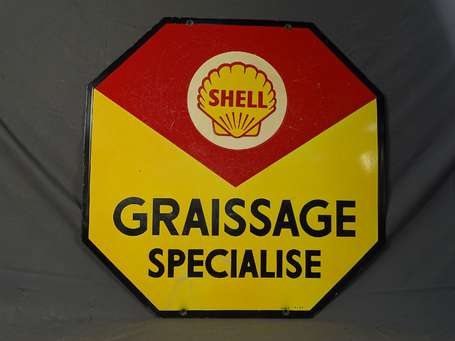 SHELL « Graissage Spécialisé » : Plaque émaillée 