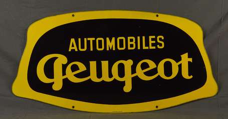 AUTOMOBILES PEUGEOT : Plaque émaillée double-face 