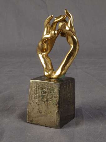 LOHE Yves (1947- ) Rencontre. Sujet en bronze. H. 