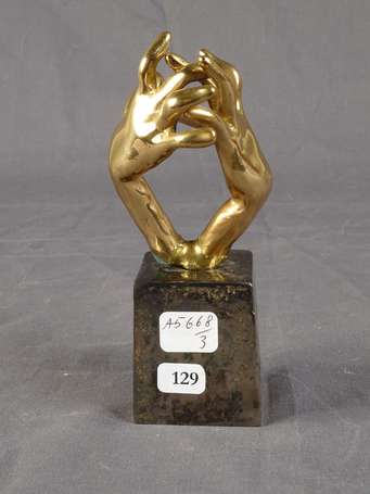 LOHE Yves (1947- ) Rencontre. Sujet en bronze. H. 