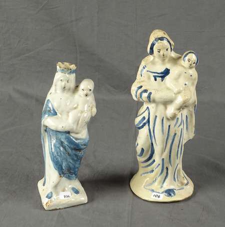 Nevers - Deux statuettes de Vierge d'accouchée 