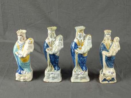 Nevers - Quatre statuettes de Vierge d'accouchée 