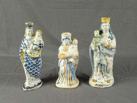 Nevers - Trois statuettes de Vierge d'accouchée 