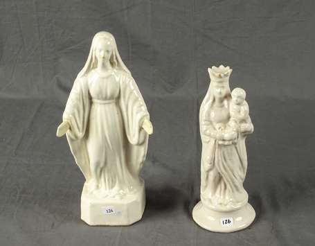 Nevers - Deux statuettes de Vierge en faïence 