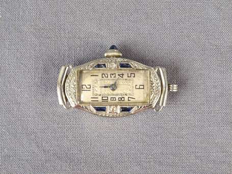 Petit boitier de montre de femme en or gris 18k 