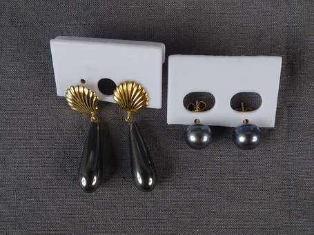 Paire de boucles d'oreilles en or jaune 18 k 