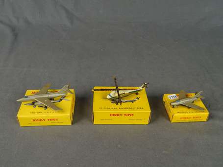 Dinky toys-Lot de 3 avions en boite, mystere IV 