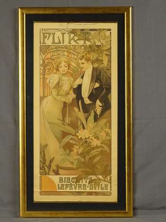 MUCHA Alfons (1860-1939) - « Flirt » Biscuits 