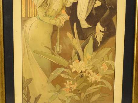 MUCHA Alfons (1860-1939) - « Flirt » Biscuits 