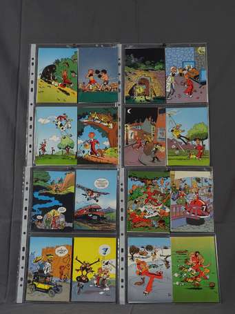 Franquin : Spirou ; ensemble complet des 76 cartes