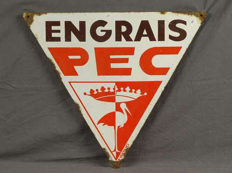 ENGRAIS PEC : Plaque émaillée triangulaire. Modèle