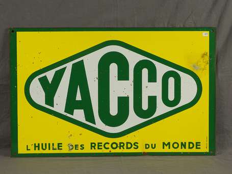 YACCO : Plaque émaillée double-face. 