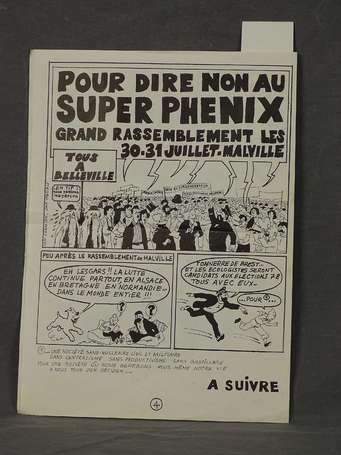 Hergé : pastiche de 4 pages tintin à Malville en 