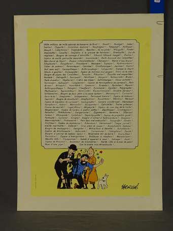Hergé : grande sérigraphie reprenant toutes les 